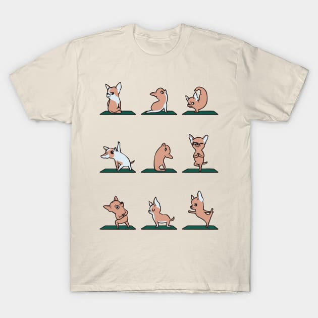 Chihuahua Yoga T-Shirt by huebucket